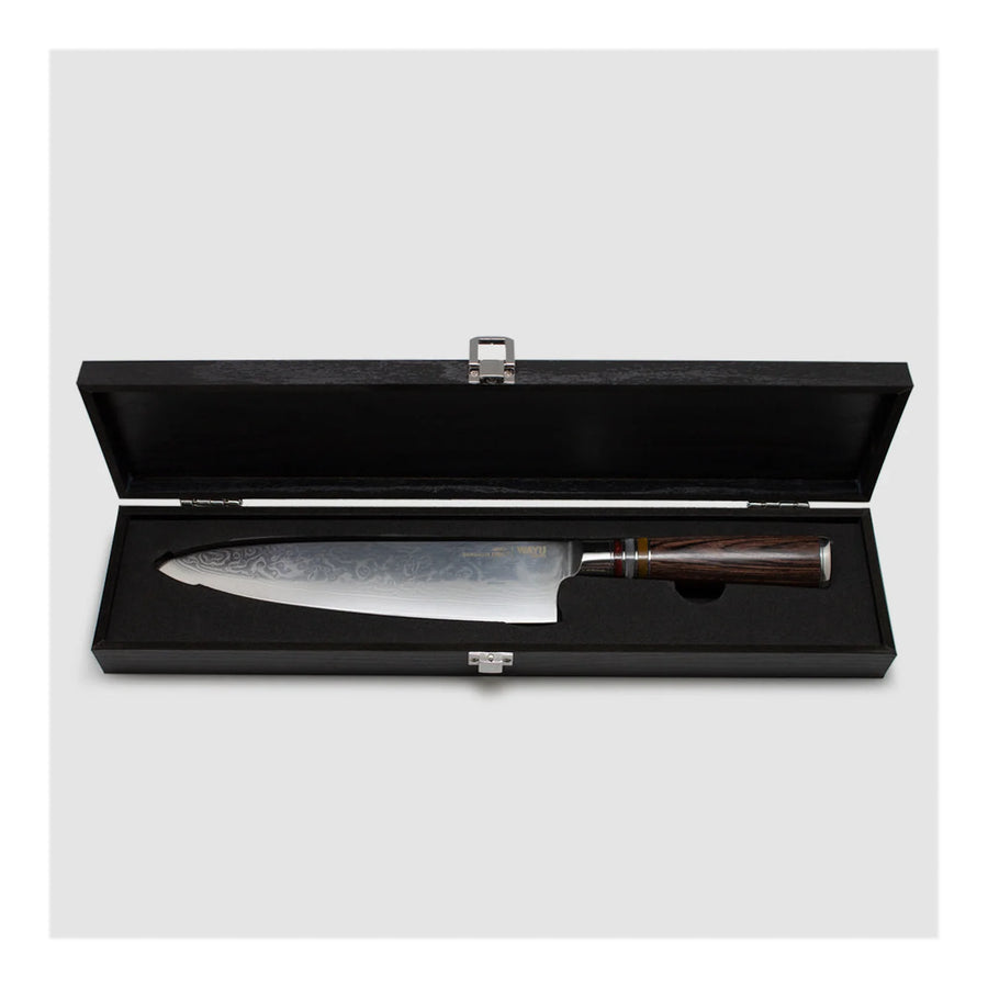 Cuchillo Acero Damasco Brown Wayu + Grabado Personalizado