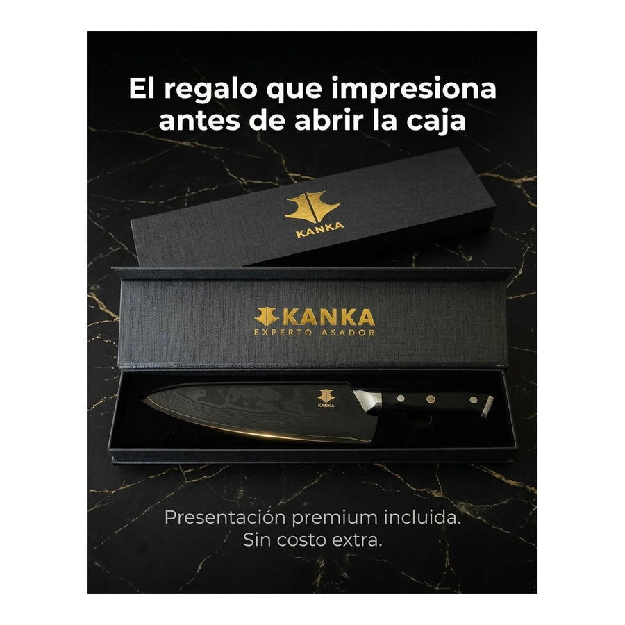 Cuchillo Acero Damasco Martillado XL 10 Pulgadas + Grabado Personalizado