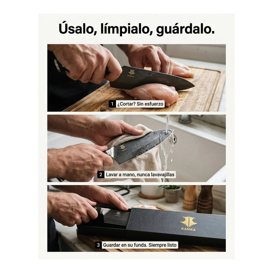 Cuchillo Acero Damasco Martillado XL 10 Pulgadas + Grabado Personalizado