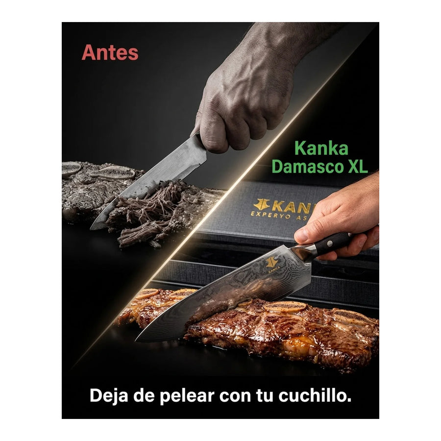 Cuchillo Acero Damasco Martillado XL 10 Pulgadas + Grabado Personalizado