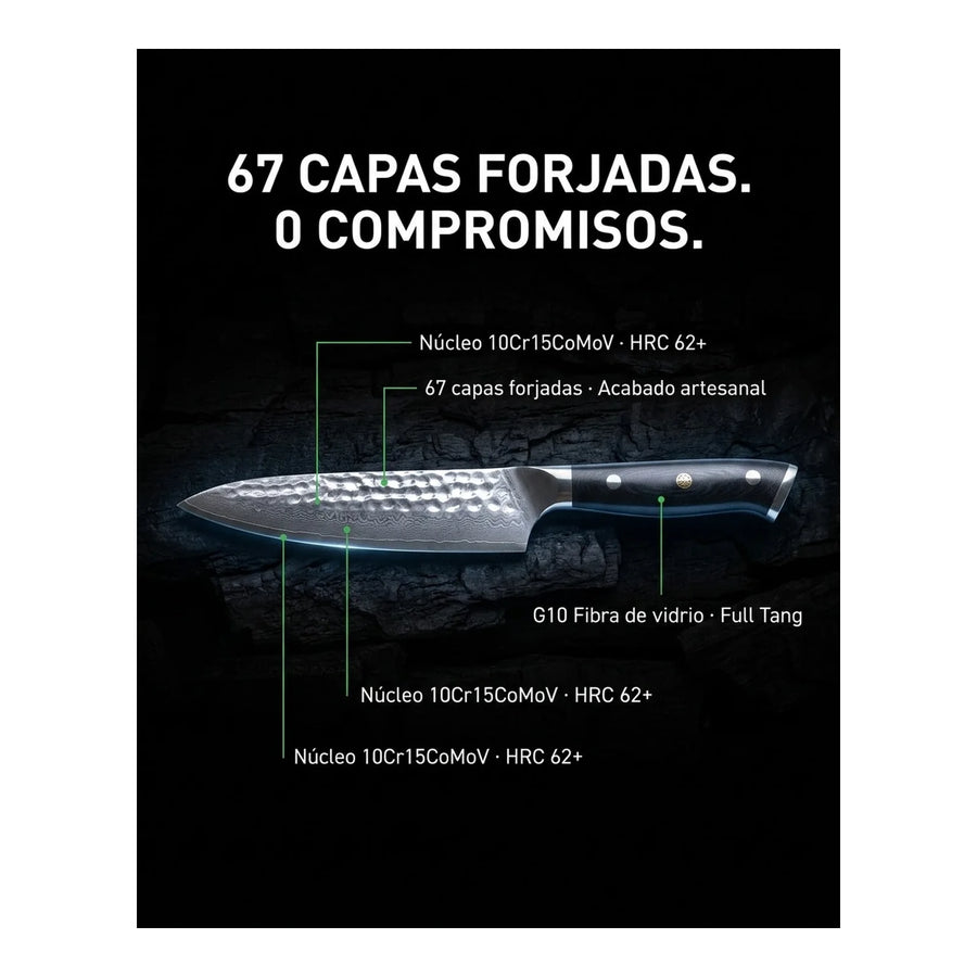 Cuchillo Acero Damasco Multiuso + Grabado Personalizado