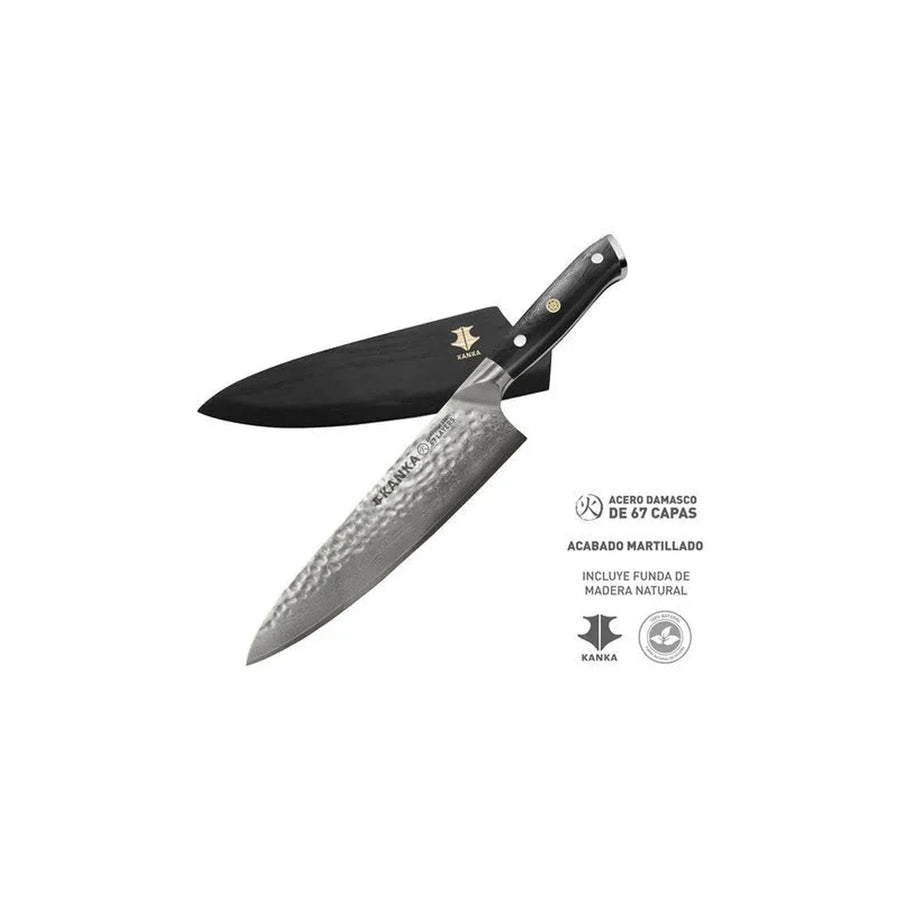 Cuchillo Acero Damasco  Martillado 8 Pulgadas + Grabado Láser (foto 7)