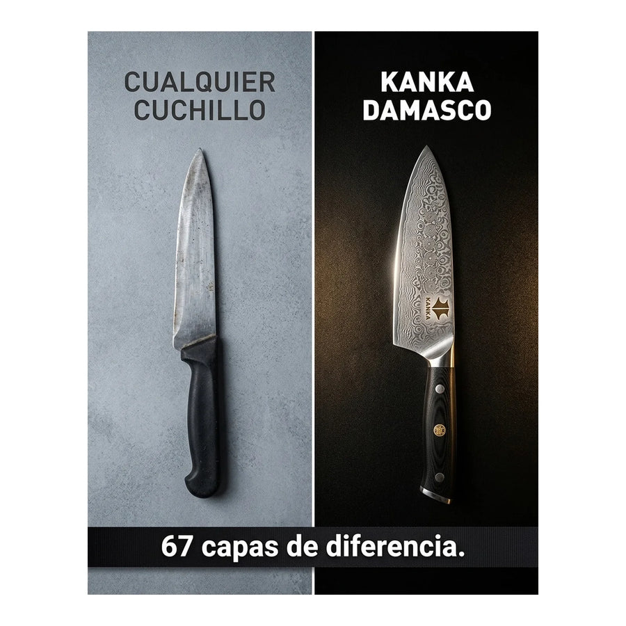 Cuchillo Acero Damasco Martillado 8 Pulgadas + Grabado Personalizado
