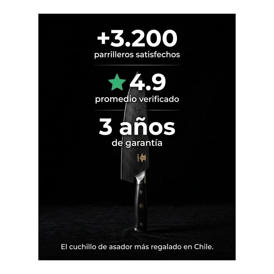Cuchillo Acero Damasco Martillado 8 Pulgadas + Grabado Personalizado