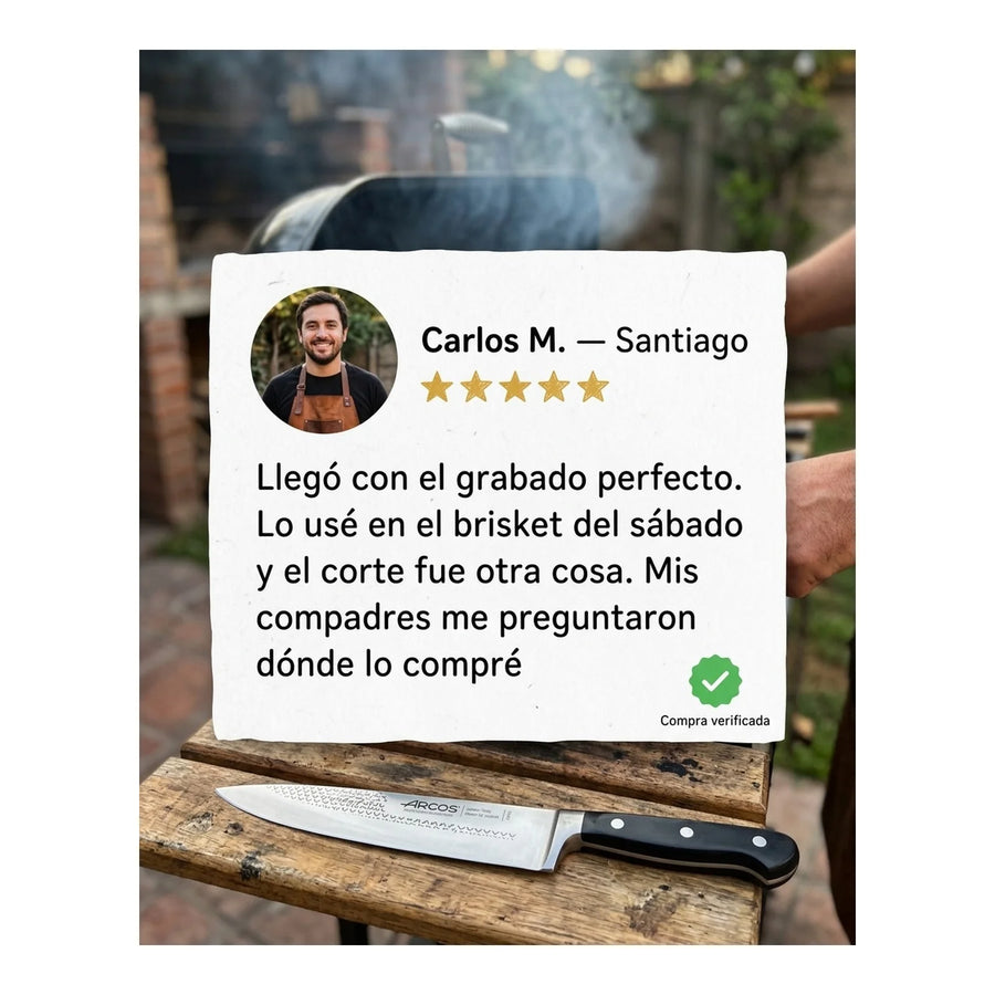 Cuchillo Arcos 30cm Brisket Y Fiambres Profesional Ahumados + Grabado Personalizado