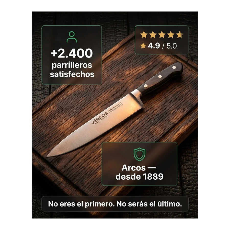 Cuchillo Arcos 30cm Brisket Y Fiambres Profesional Ahumados + Grabado Personalizado