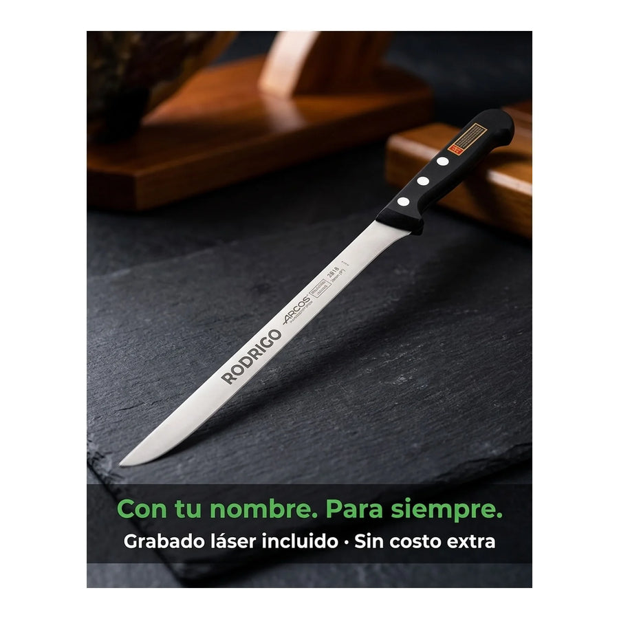 Cuchillo Arcos Jamonero Profesional Cocina 24cm Jamon Cerdo + Grabado Personalizado