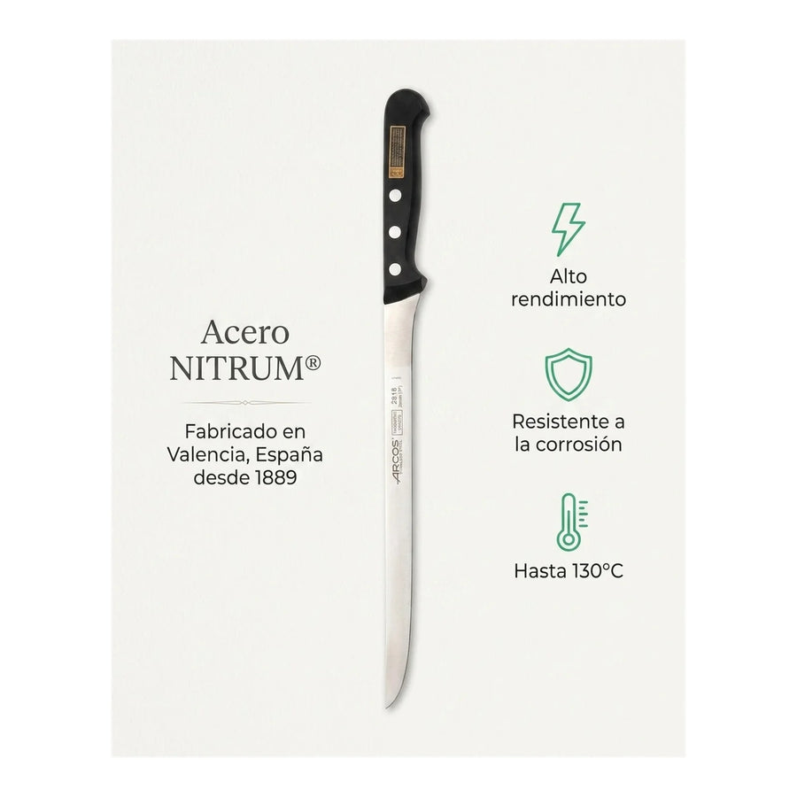 Cuchillo Arcos Jamonero Profesional Cocina 24cm Jamon Cerdo + Grabado Personalizado