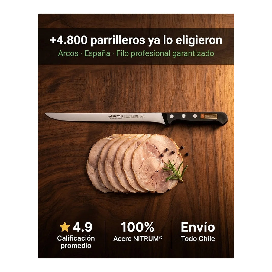 Cuchillo Arcos Jamonero Profesional Cocina 24cm Jamon Cerdo + Grabado Personalizado