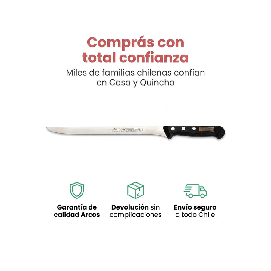 Cuchillo Arcos Jamonero Profesional Cocina 24cm Jamon Cerdo + Grabado Personalizado