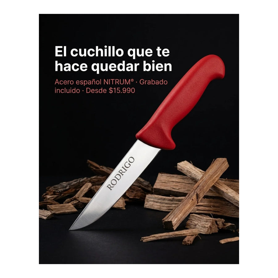 Cuchillo Carnicero Arcos 15cm Profesional Rojo + Grabado Personalizado