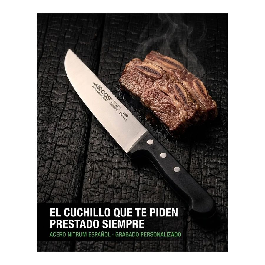 Cuchillo Carnicero Arcos 17,5cm Profesional Premium Asado + Grabado Personalizado