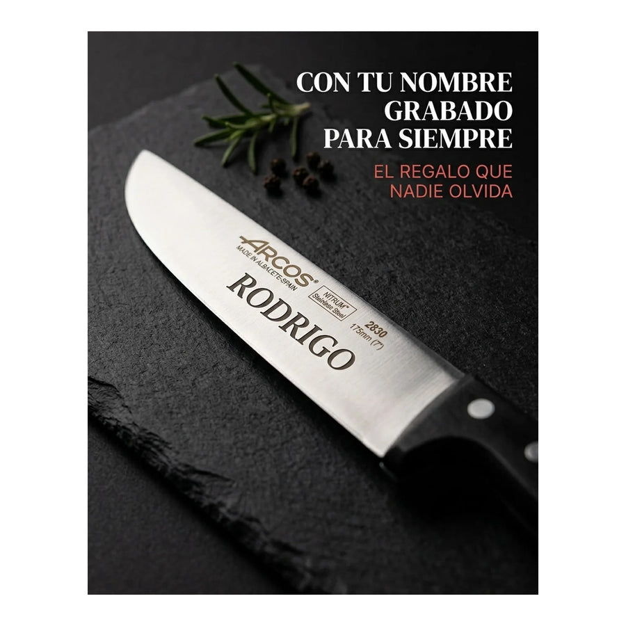 Cuchillo Carnicero Arcos 17,5cm Profesional Premium Asado + Grabado Personalizado