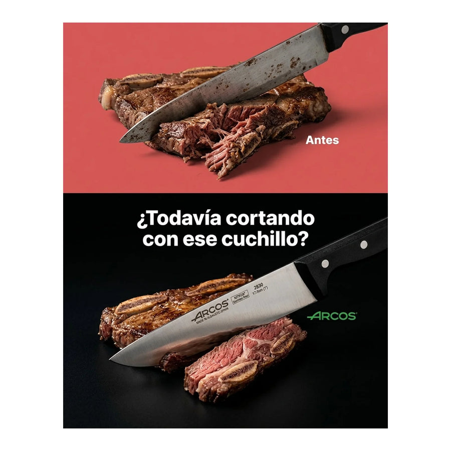 Cuchillo Carnicero Arcos 17,5cm Profesional Premium Asado + Grabado Personalizado