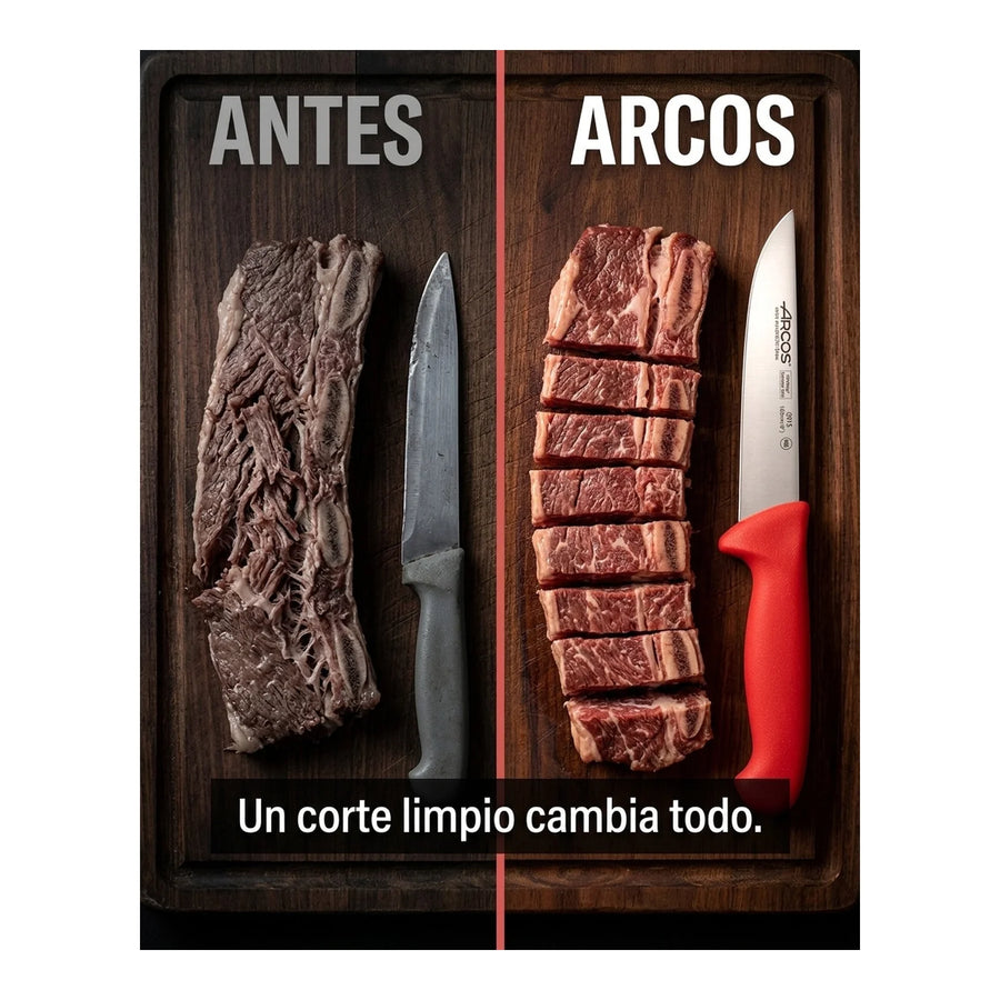 Cuchillo Carnicero Arcos 15cm Profesional Rojo + Grabado Personalizado