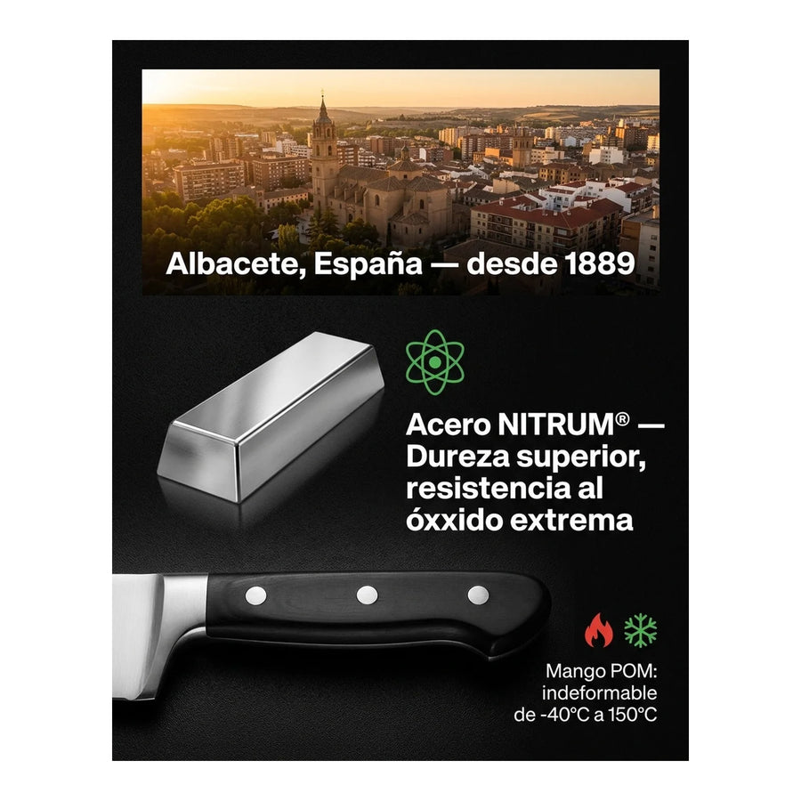 Cuchillo Carnicero Arcos 17,5cm Profesional Premium Asado + Grabado Personalizado