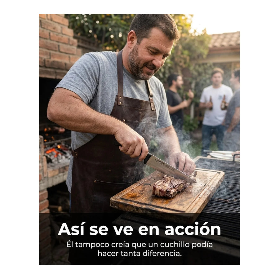 Cuchillo Carnicero Arcos 17,5cm Profesional Premium Asado + Grabado Personalizado