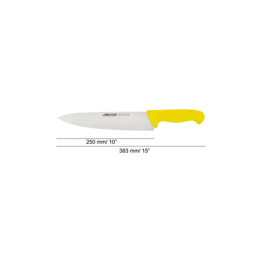 Cuchillo Carnicero Arcos 25cm Amarillo Serie 2900 + Grabado Personalizado