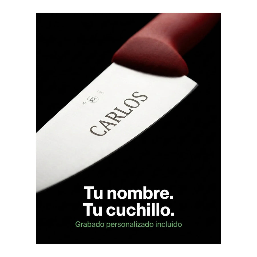 Cuchillo Carnicero Arcos 20cm Profesional Rojo Asado Bbq + Grabado Personalizado