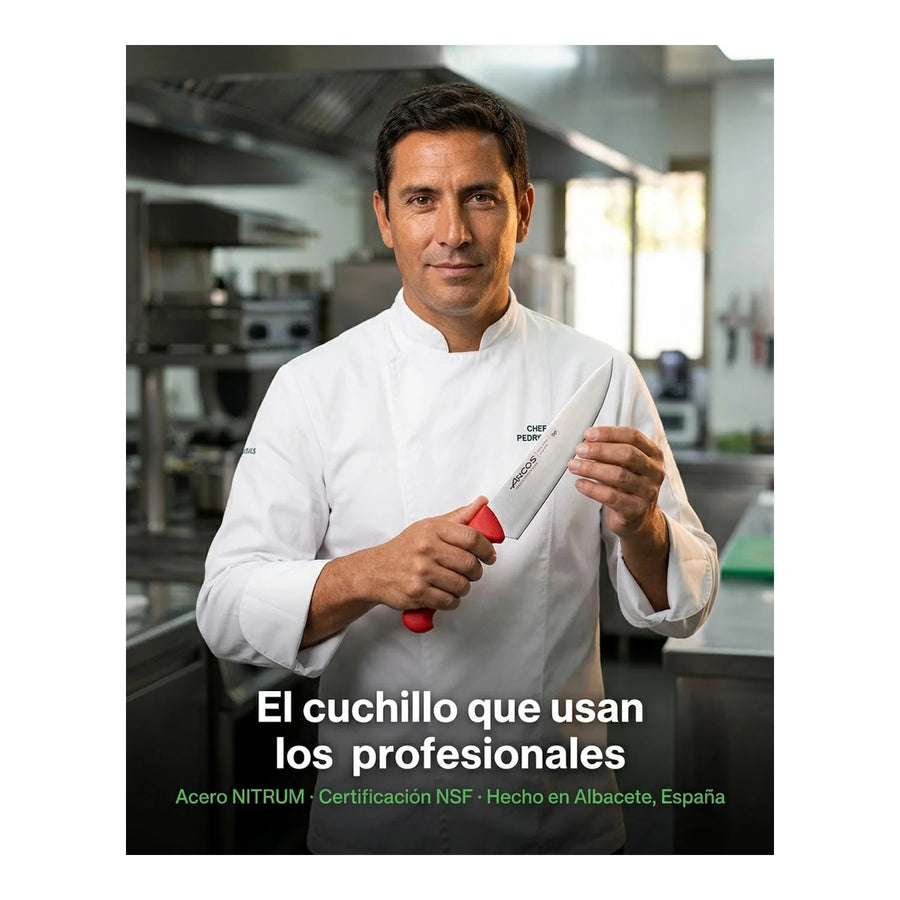 Cuchillo Carnicero Arcos 20cm Profesional Rojo Asado Bbq + Grabado Personalizado