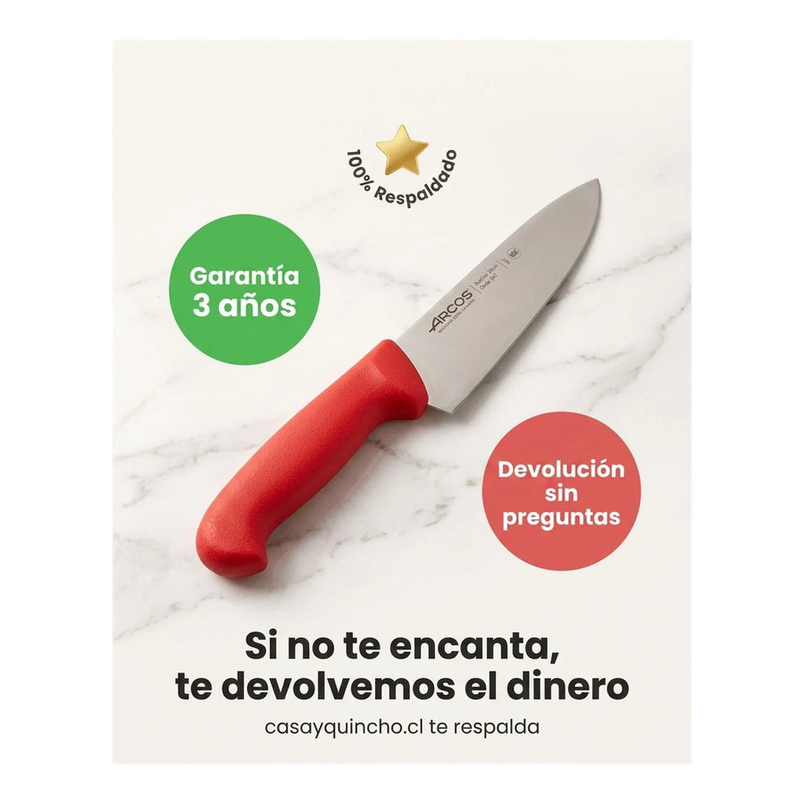 Cuchillo Carnicero Arcos 20cm Profesional Rojo Asado Bbq + Grabado Personalizado