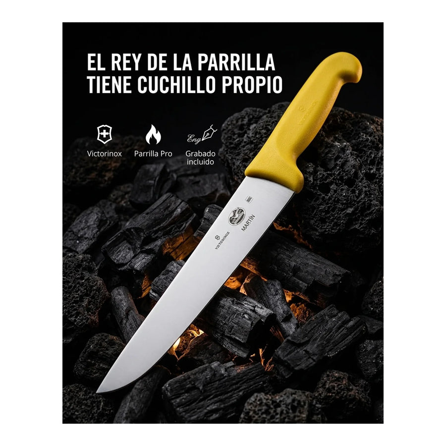 Cuchillo Carnicero Fibrox Amarillo 23cm Victorinox 5.5208.23 + Grabado Personalizado