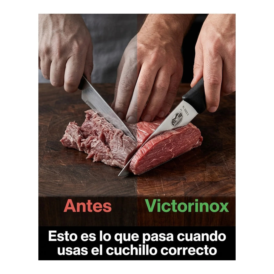 Cuchillo Carnicero Fibrox Color Negro Hoja 16 Cm Victorinox 5.5203.16 + Grabado Personalizado