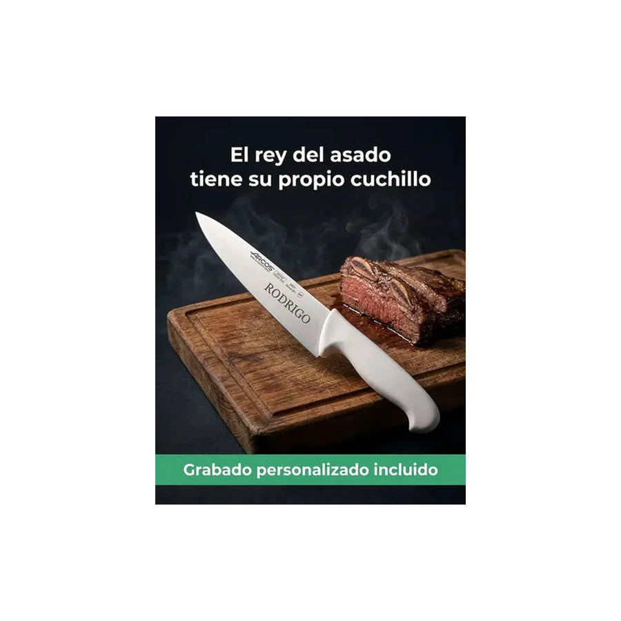 Cuchillo Carnicero Profesional Blanco Arcos 20cm Asado + Grabado Personalizado