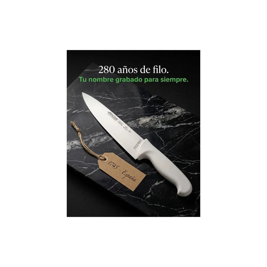 Cuchillo Carnicero Profesional Blanco Arcos 20cm Asado + Grabado Personalizado