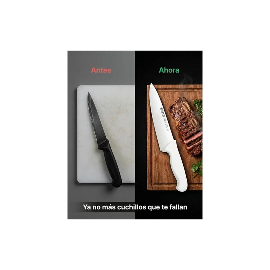 Cuchillo Carnicero Profesional Blanco Arcos 20cm Asado + Grabado Personalizado