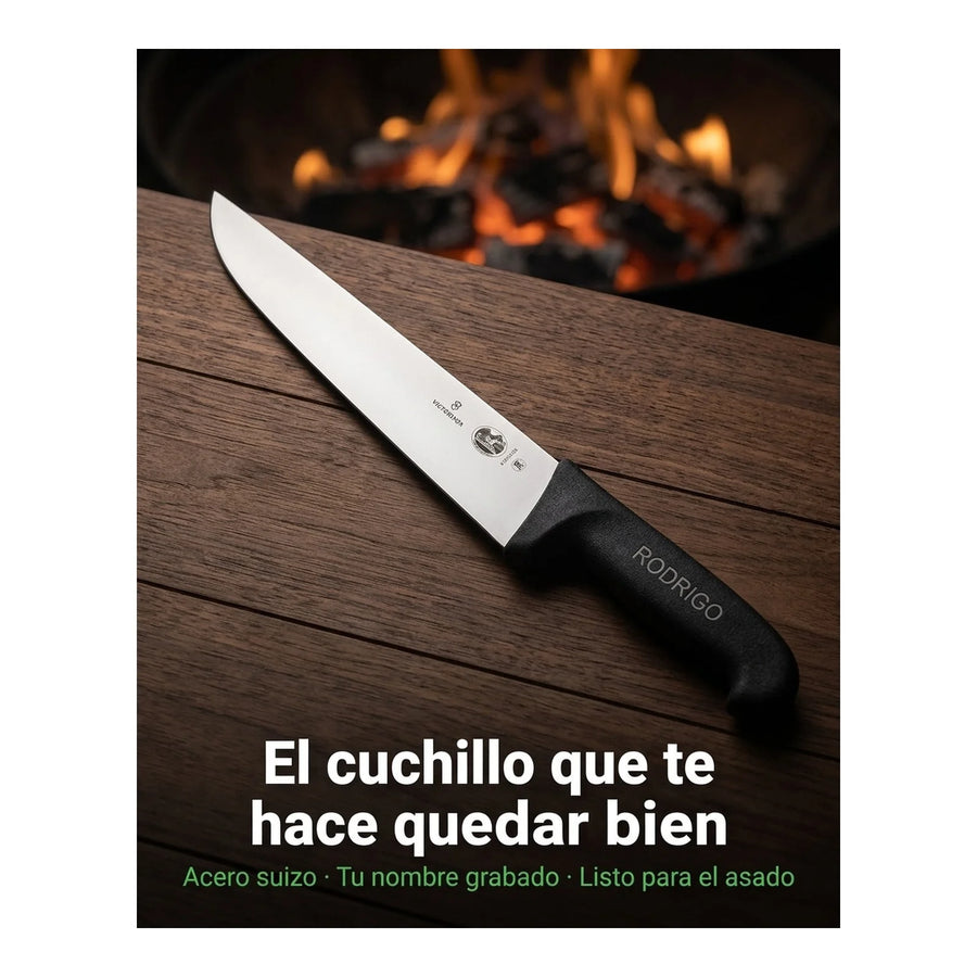 Cuchillo Carnicero Victorinox Fibrox Hoja 26cm 5.5203.26 + Grabado Personalizado