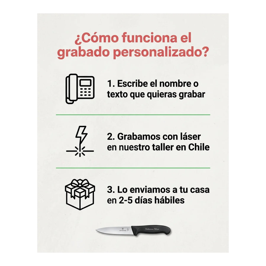 Cuchillo Carnicero Victorinox Punta Ancha Fibrox 5.7403.20 + Grabado Personalizado