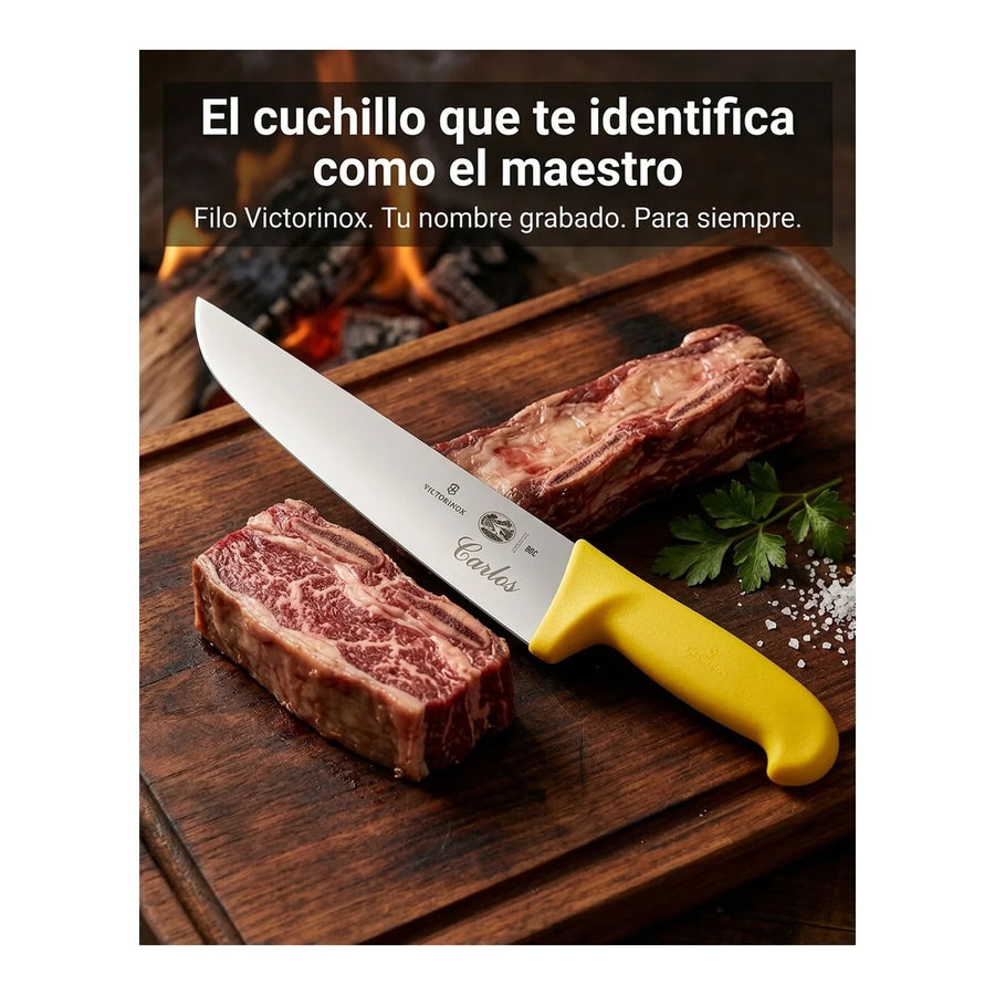 Cuchillo Carnicero Victorinox Fibrox Hoja 18cm 5.5208.18 + Grabado Personalizado
