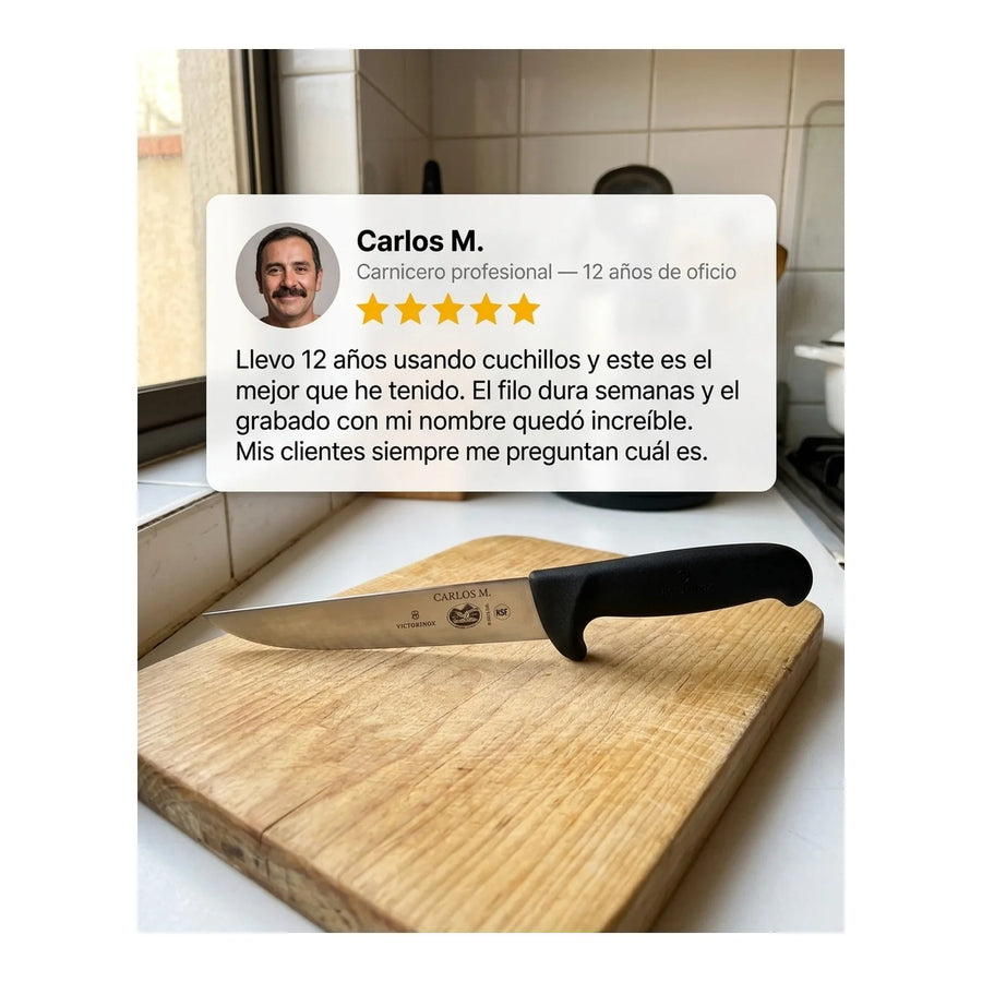 Cuchillo Carnicero Victorinox Profesional 5.5203.18L Safety + Grabado Personalizado