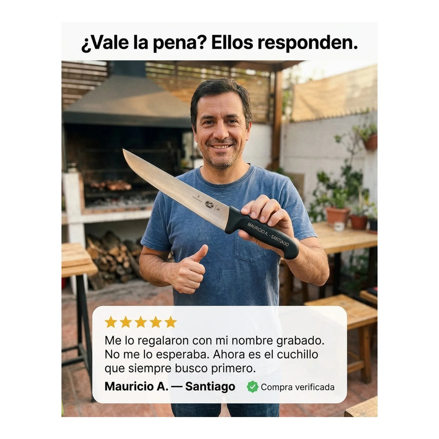 Cuchillo Carnicero Victorinox Fibrox Hoja 26cm 5.5203.26 + Grabado Personalizado