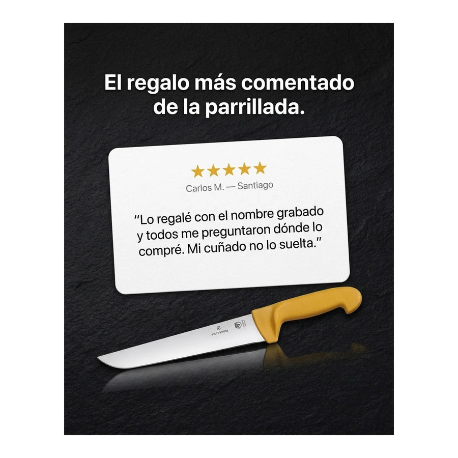 Cuchillo Carnicero Victorinox 5.8431.21 Amarillo 21cm + Grabado Personalizado