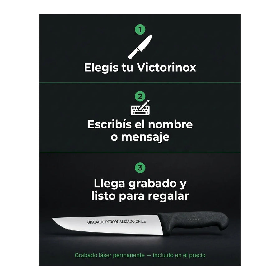 Cuchillo Carnicero Victorinox Fibrox Hoja 20cm 5.5203.20 + Grabado Personalizado