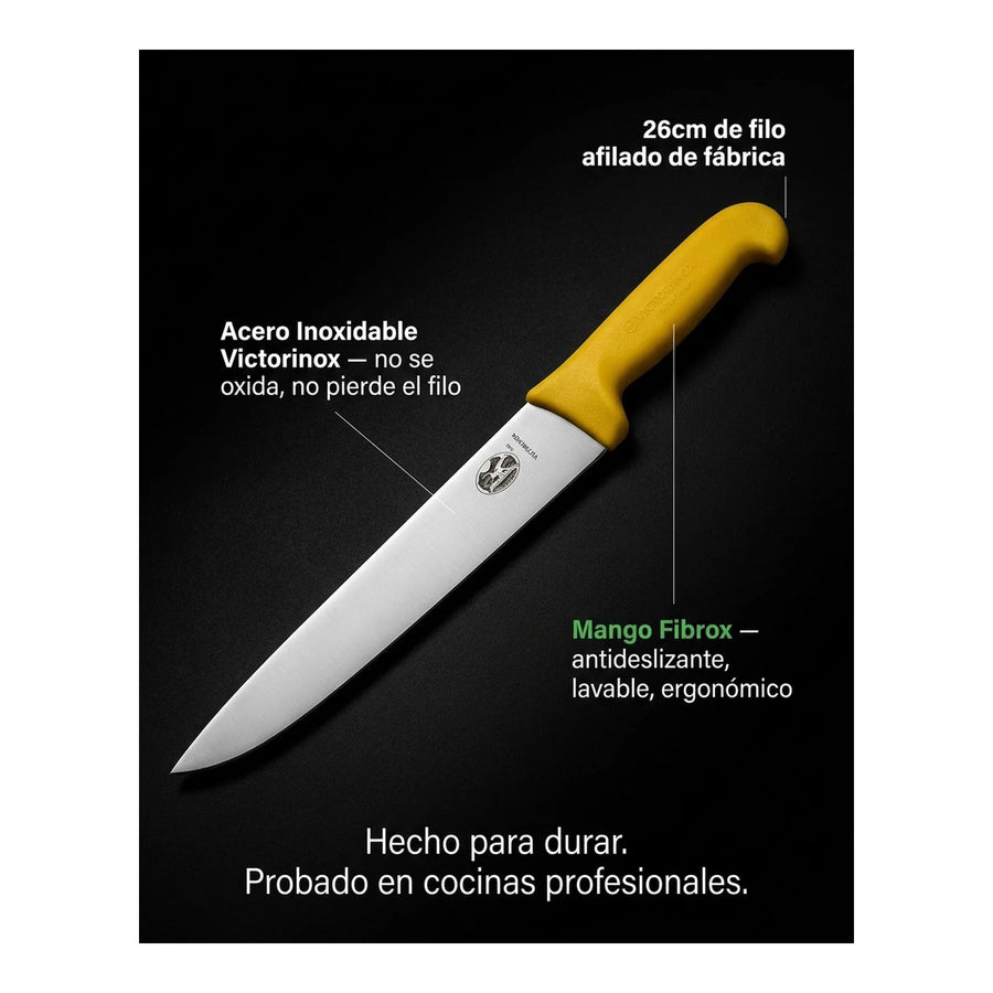 Cuchillo Carnicero Victorinox Fibrox Hoja 26cm 5.5208.26 + Grabado Personalizado