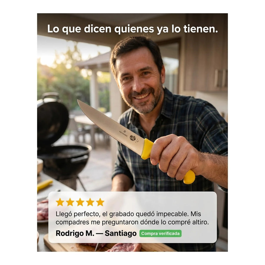 Cuchillo Carnicero Victorinox Fibrox Hoja 18cm 5.5208.18 + Grabado Personalizado