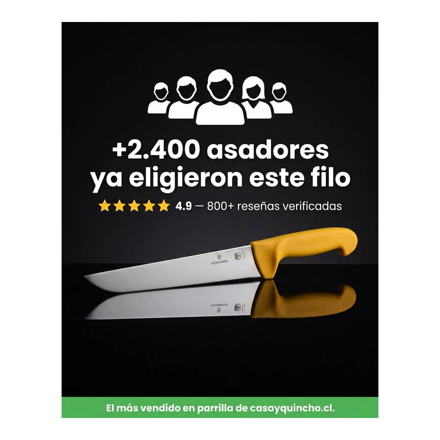 Cuchillo Carnicero Victorinox 5.8431.21 Amarillo 21cm + Grabado Personalizado