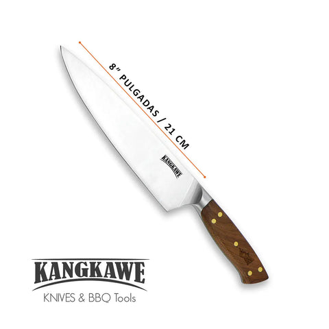 Medidas y dimensiones del cuchillo Catemu chef Kangkawe