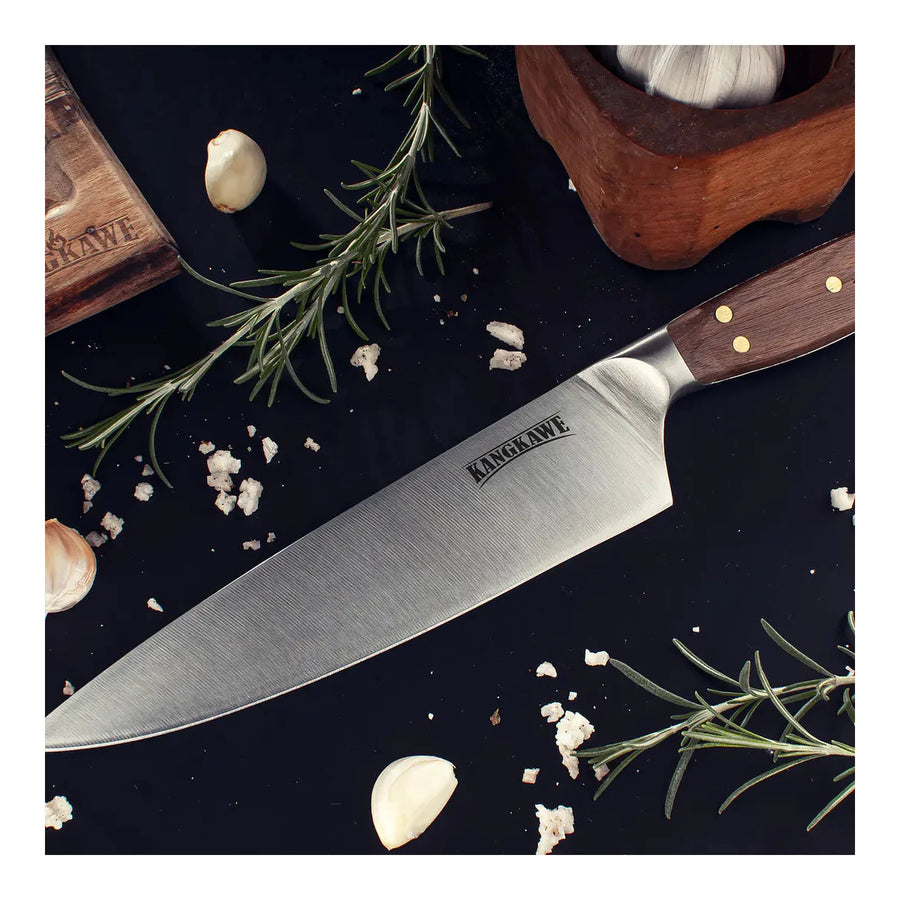 Cuchillo Catemu chef Kangkawe en ambiente de asado