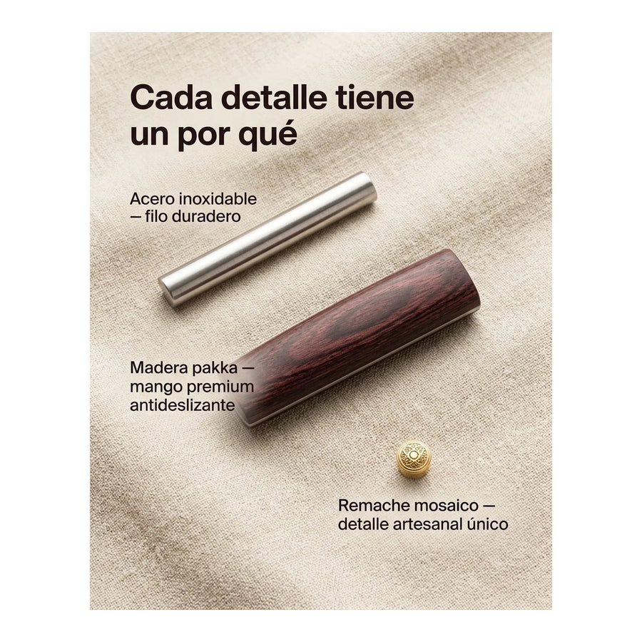 Cuchillo Chef Acero Inoxidable Con Hoja De 8 Grilltech + Grabado Personalizado