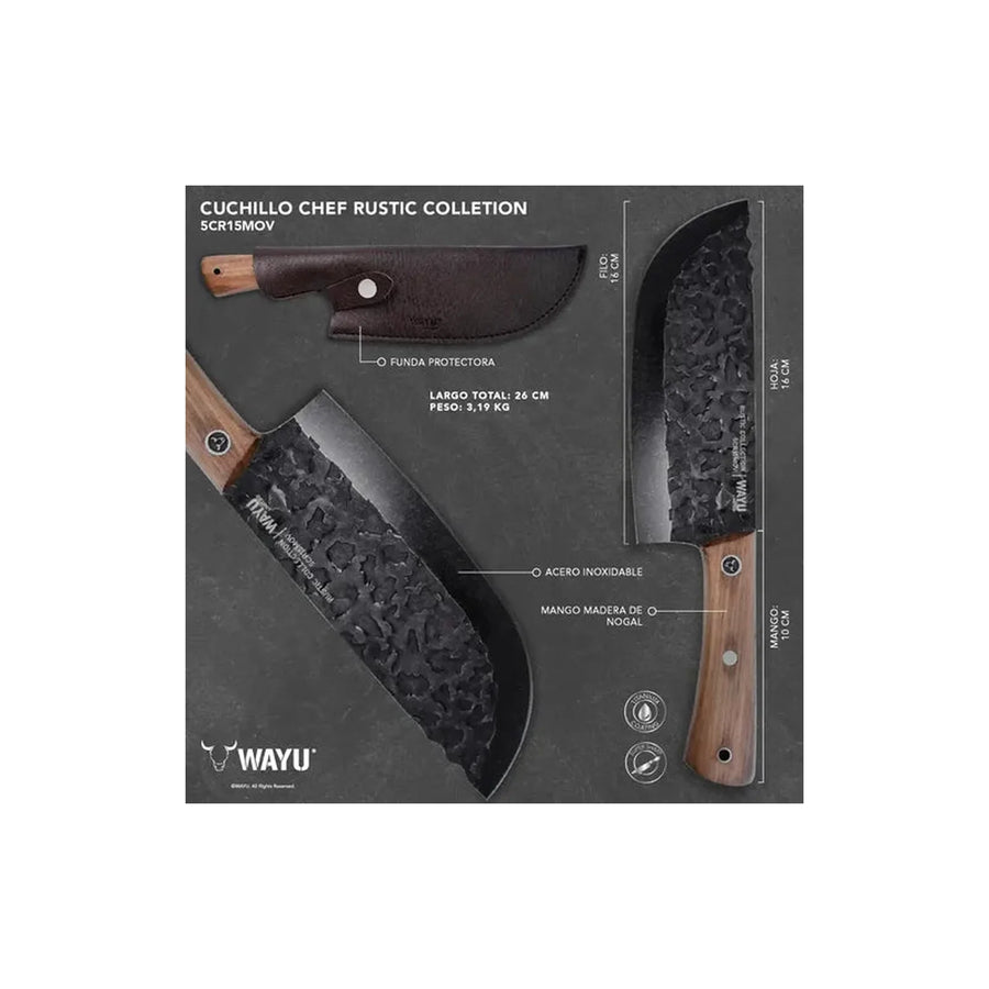 Cuchillo Chef Wayu con Funda Rustic Collection + Grabado