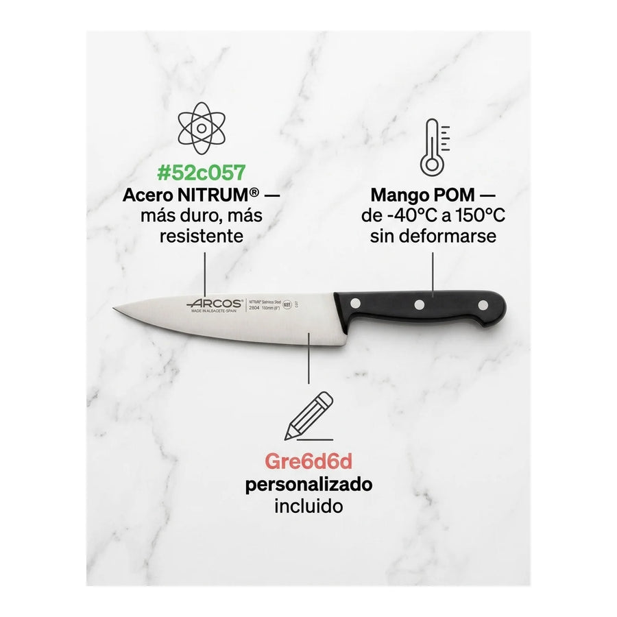 Cuchillo Cocina Arcos 15cm Profesional Premium Chef Asado + Grabado Personalizado