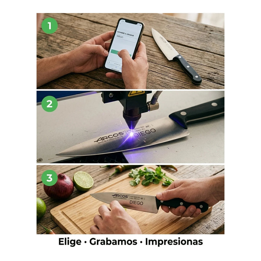 Cuchillo Cocina Arcos 15cm Profesional Premium Chef Asado + Grabado Personalizado