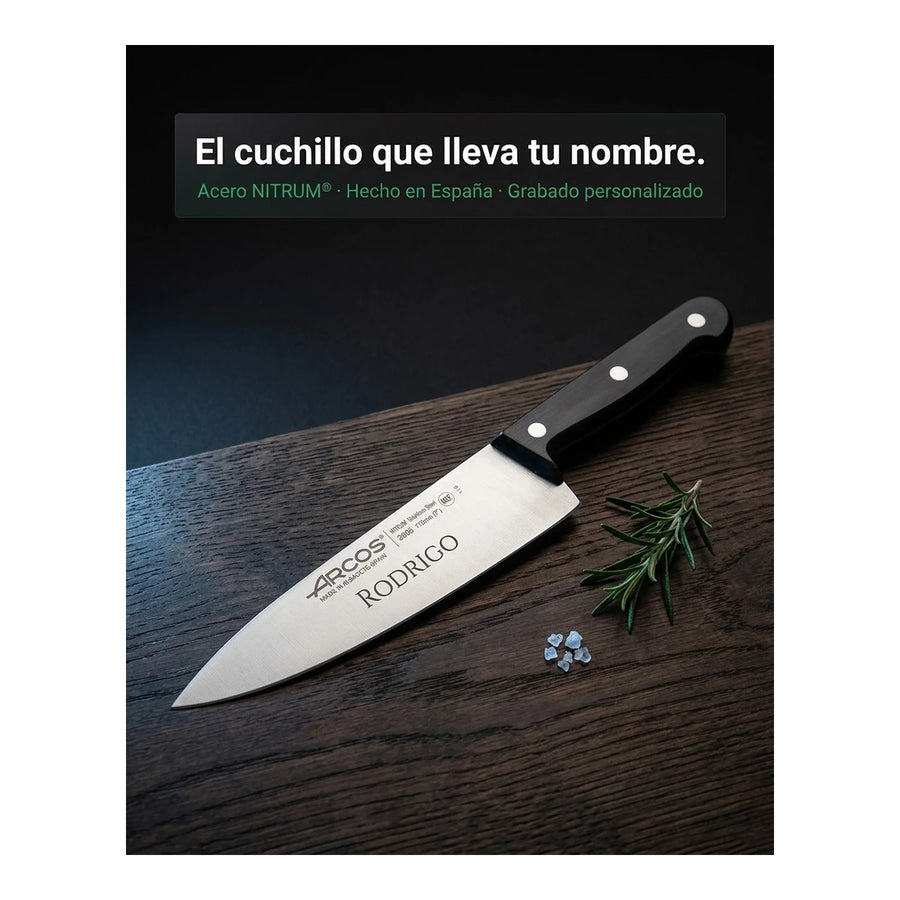 Cuchillo Cocina Arcos 17,5cm Profesional Premium Chef Asado + Grabado Personalizado