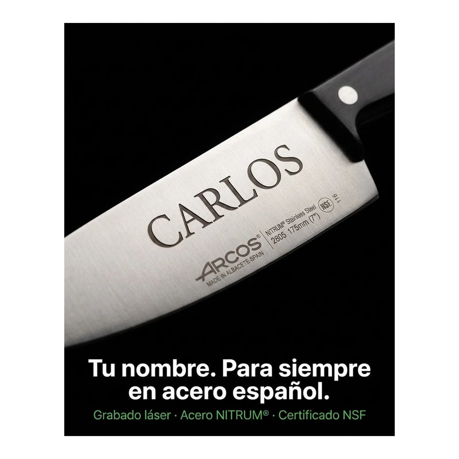 Cuchillo Cocina Arcos 17,5cm Profesional Premium Chef Asado + Grabado Personalizado