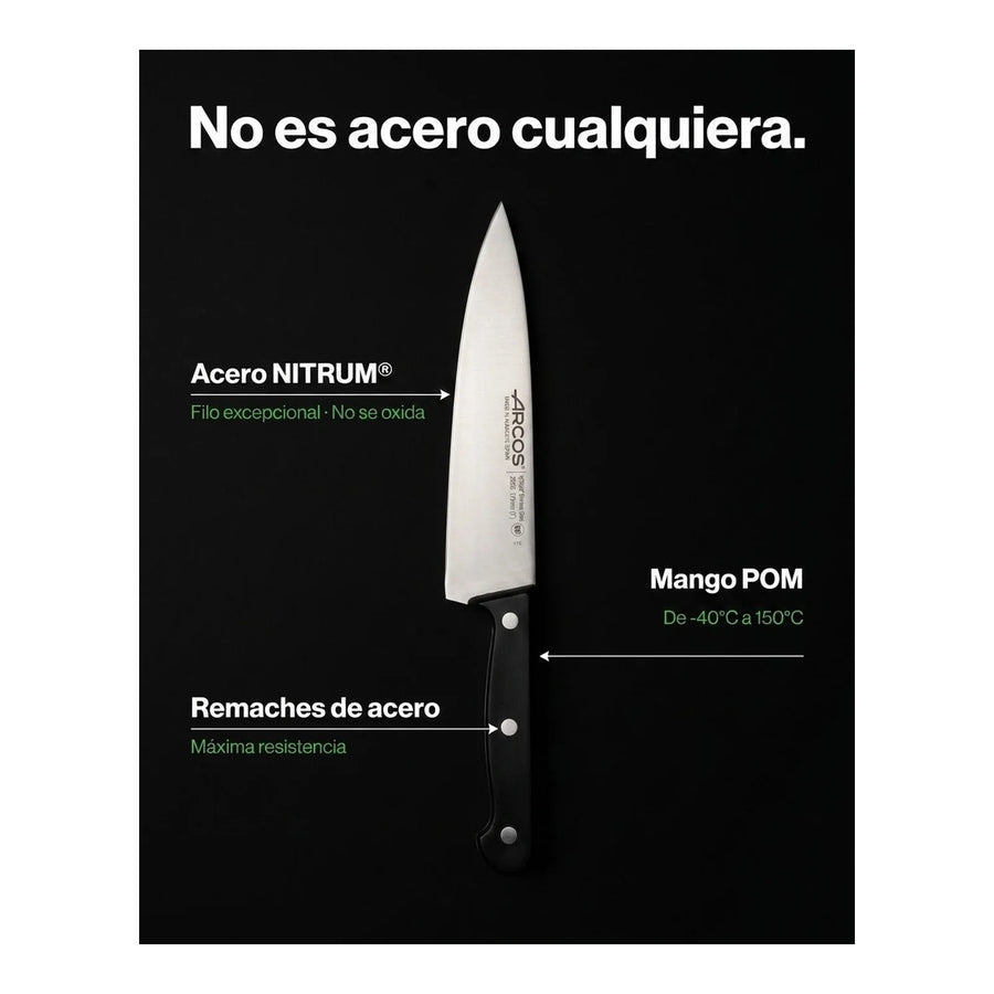 Cuchillo Cocina Arcos 17,5cm Profesional Premium Chef Asado + Grabado Personalizado