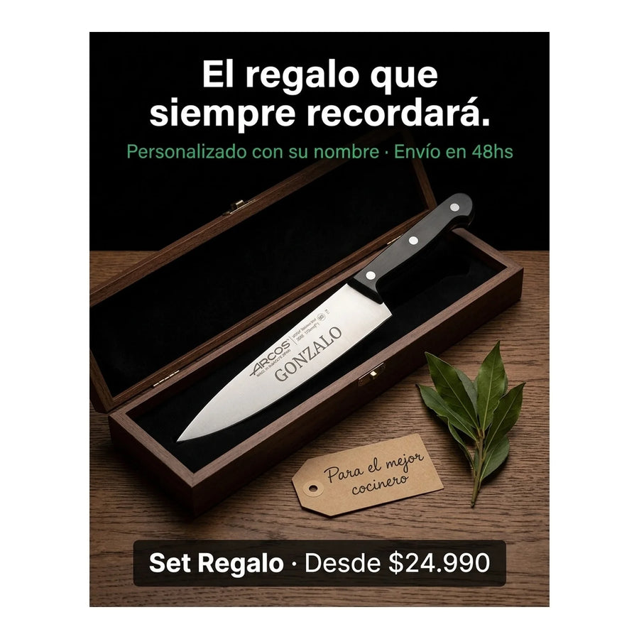 Cuchillo Cocina Arcos 17,5cm Profesional Premium Chef Asado + Grabado Personalizado